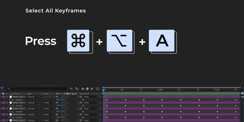 select all keyframes in AE