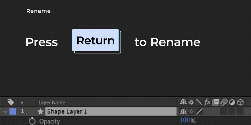 rename shortcut after effects